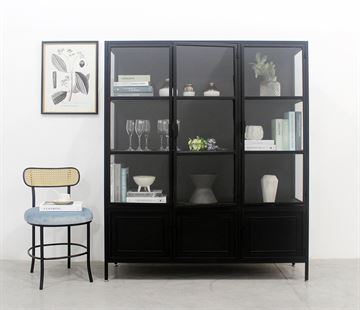Løgstør Vitrineskab i Metal - 135x40x160 cm - Sort  <SPAN STYLE='color:#d0121a;'>FORUDBESTIL</SPAN>